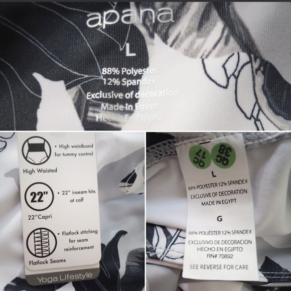 NWT   APANA  LEGGINGS - Picture 2 of 4